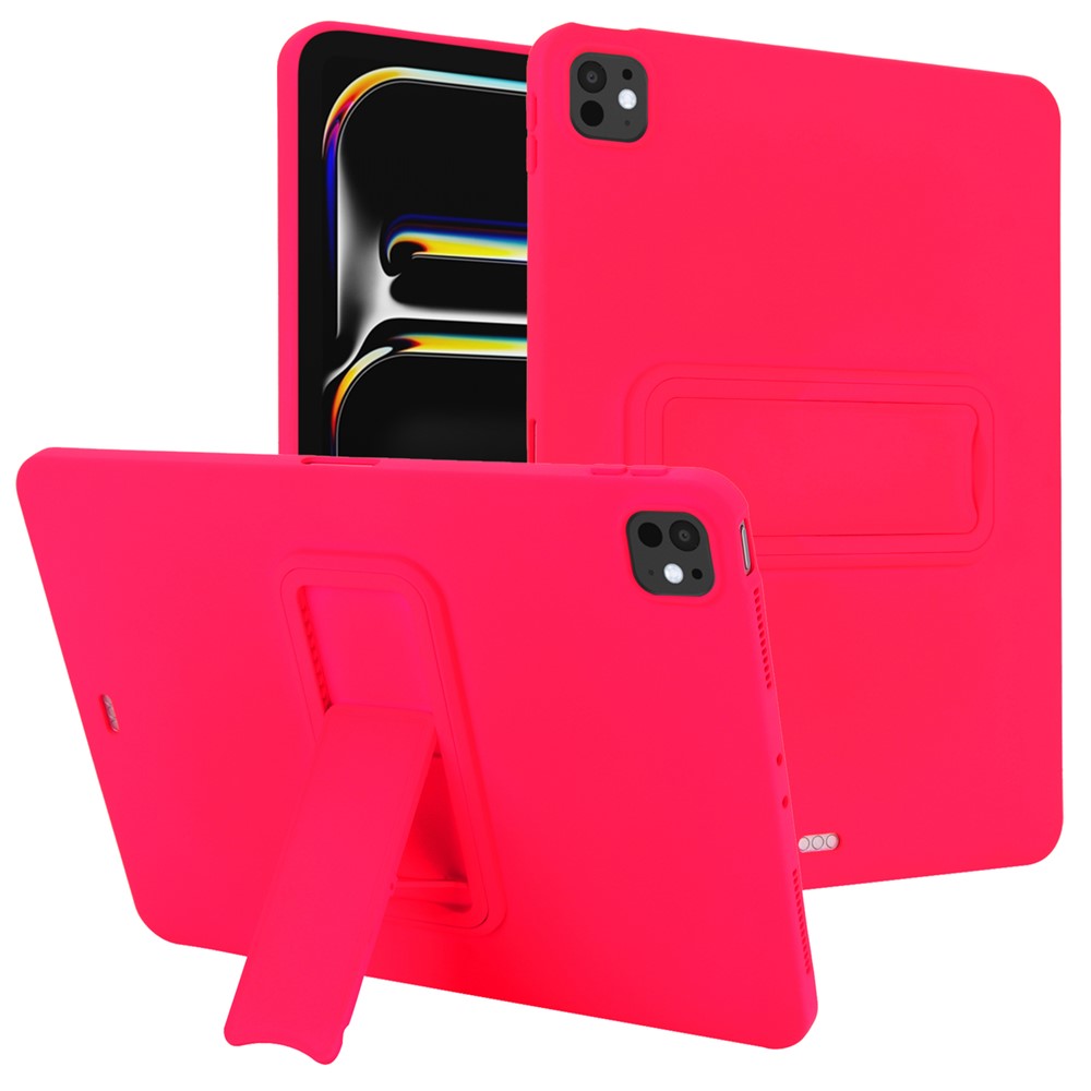 For iPad Pro 11 (2025) / 11 (2024) Case TPU + PC Skin-Friendly Kickstand Tablet Cover - Rose