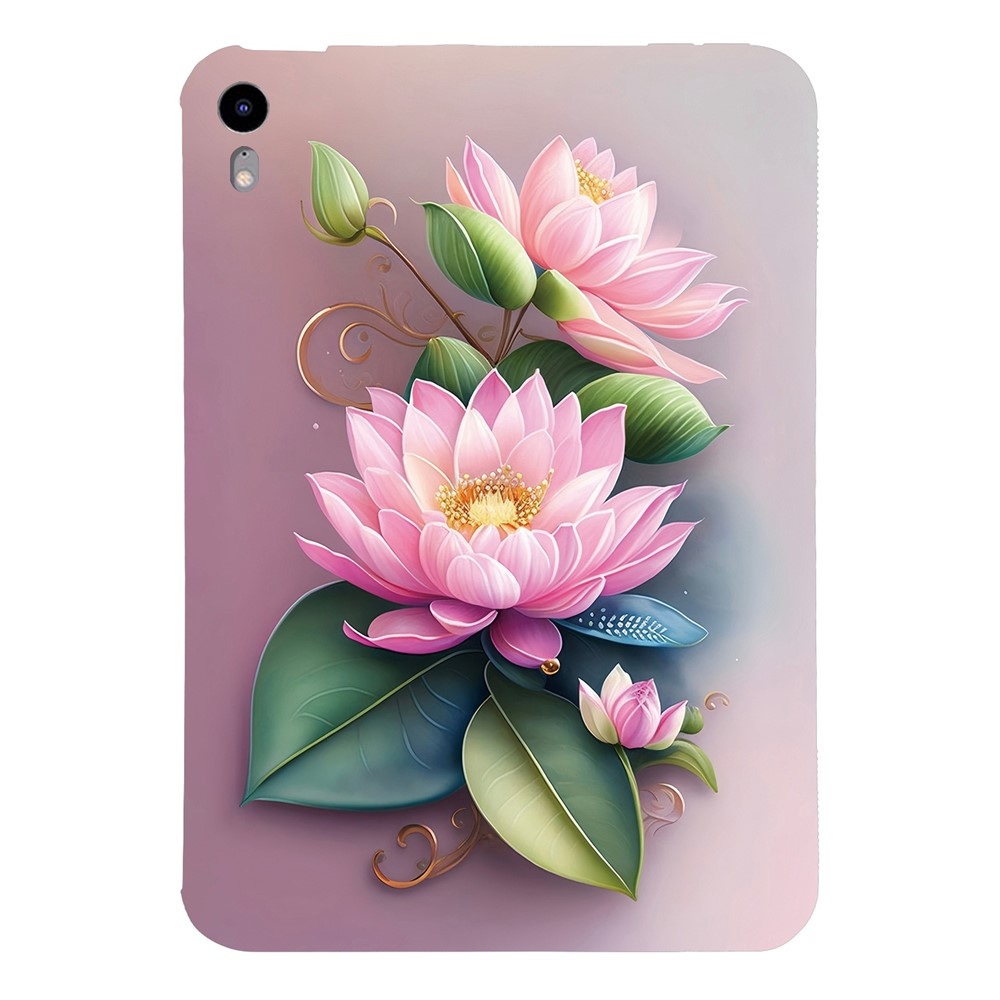 For iPad mini (2024) / (2021) Case Pattern Printing Slim Soft TPU Tablet Cover - Lotus