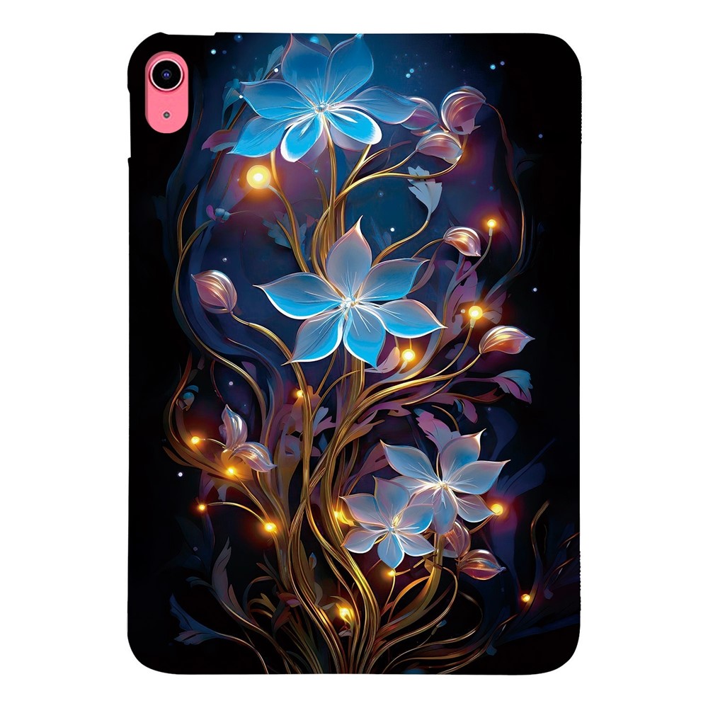 For iPad (2025) / 10.9 (2022) Case Pattern Printing Slim Soft TPU Tablet Cover - Small Lantern Flower