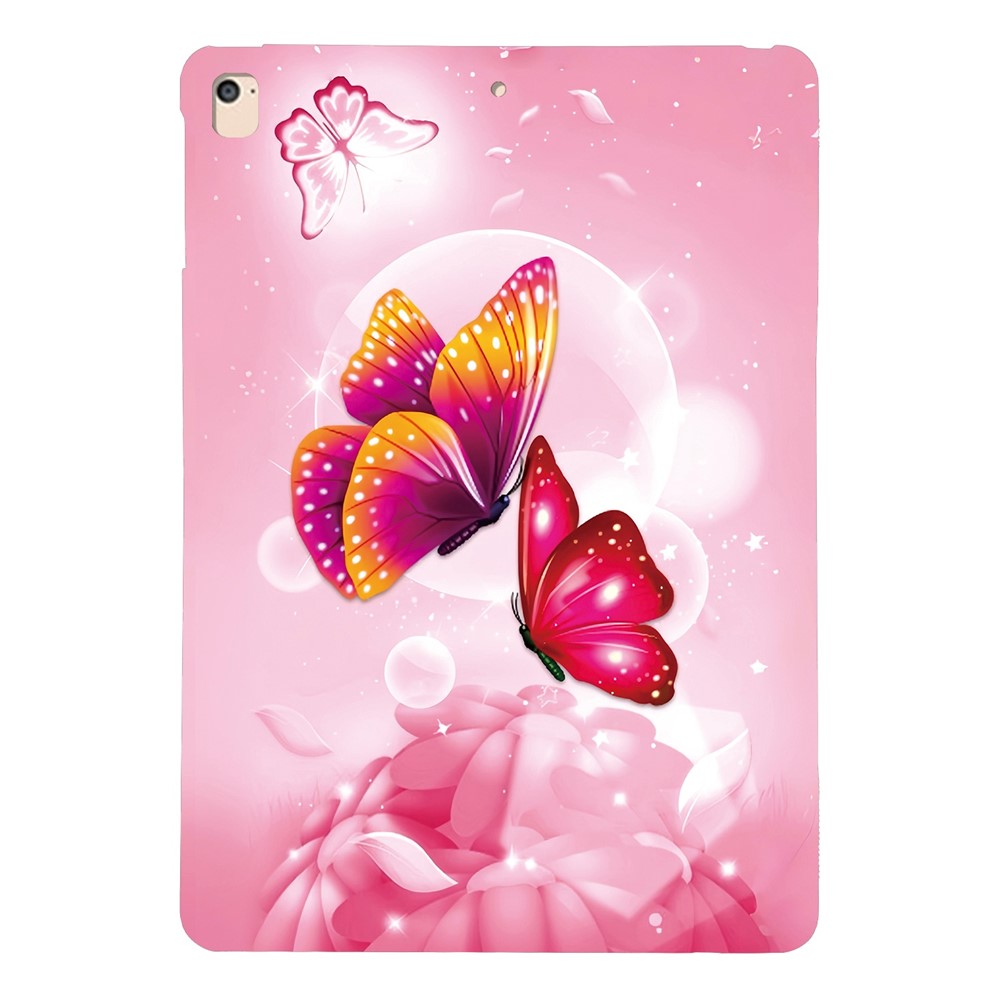 Tablet Case For iPad 9.7-inch (2018)  /  (2017)  /  Air 2  /  Air (2013) Pattern Printing Slim Soft TPU Cover - Pink Butterfly