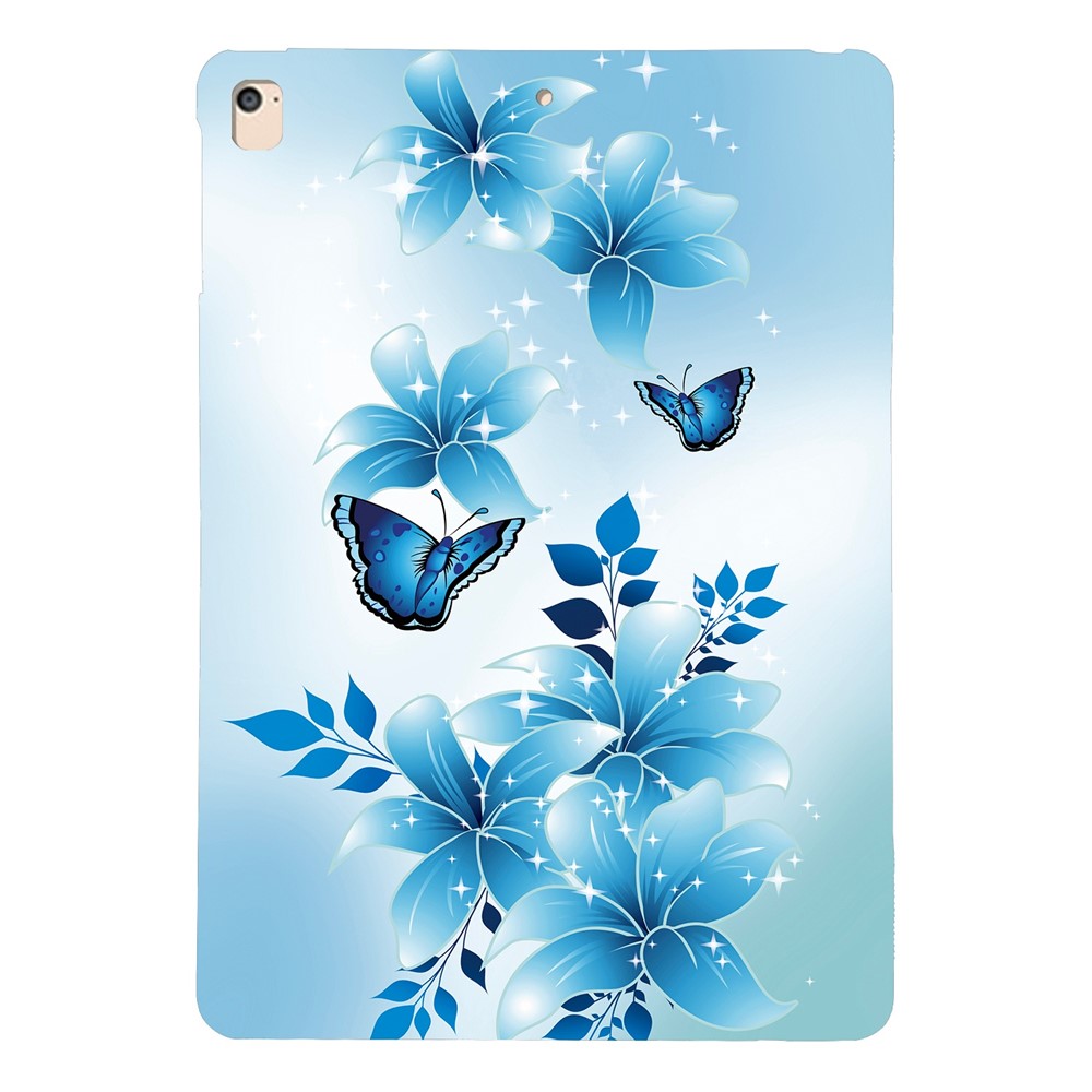Tablet Case For iPad 9.7-inch (2018)  /  (2017)  /  Air 2  /  Air (2013) Pattern Printing Slim Soft TPU Cover - Blue Butterfly