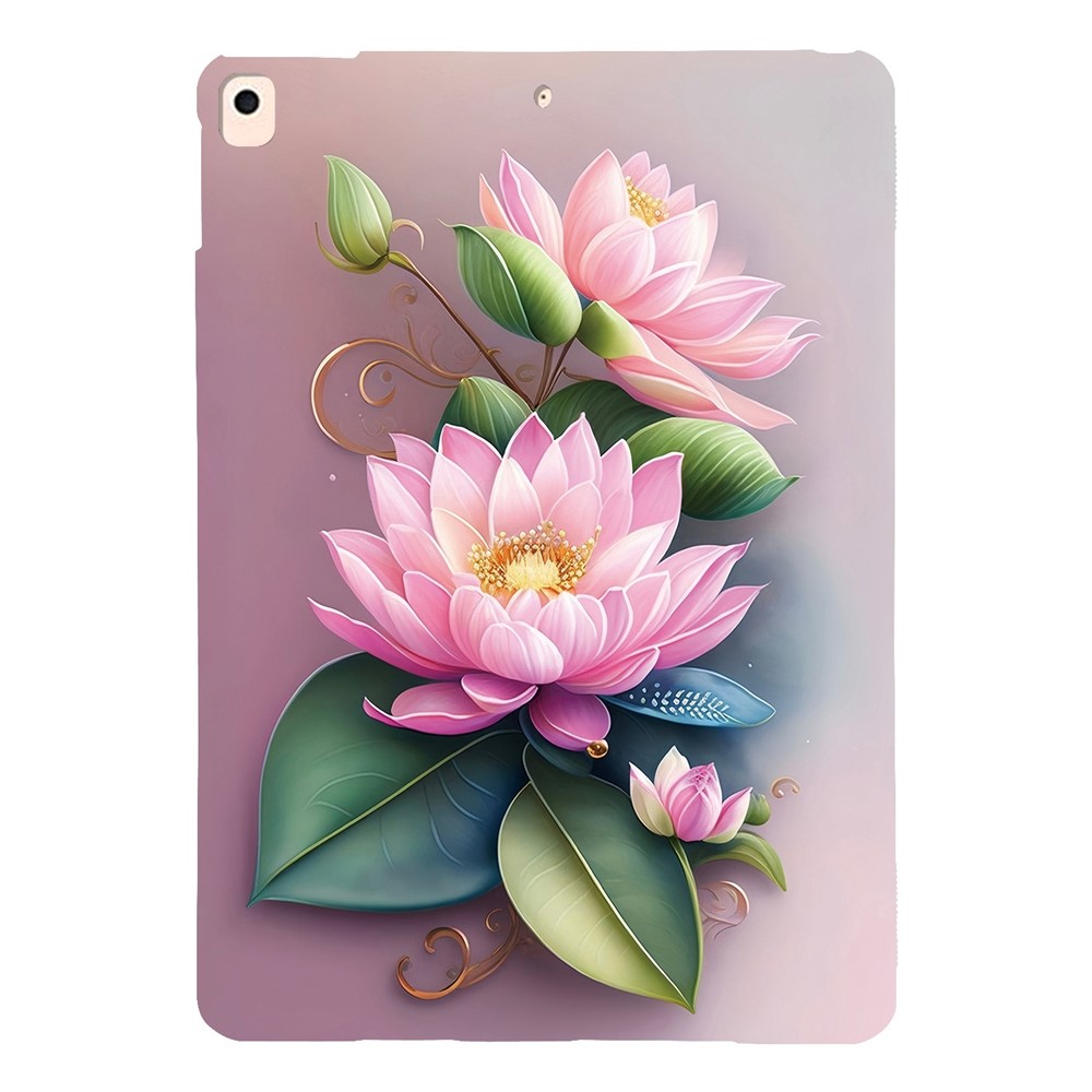 Tablet Case For iPad 10.2 (2021)  /  (2020)  /  (2019)  /  Air 10.5 inch (2019) Pattern Printing Slim Soft TPU Cover - Lotus