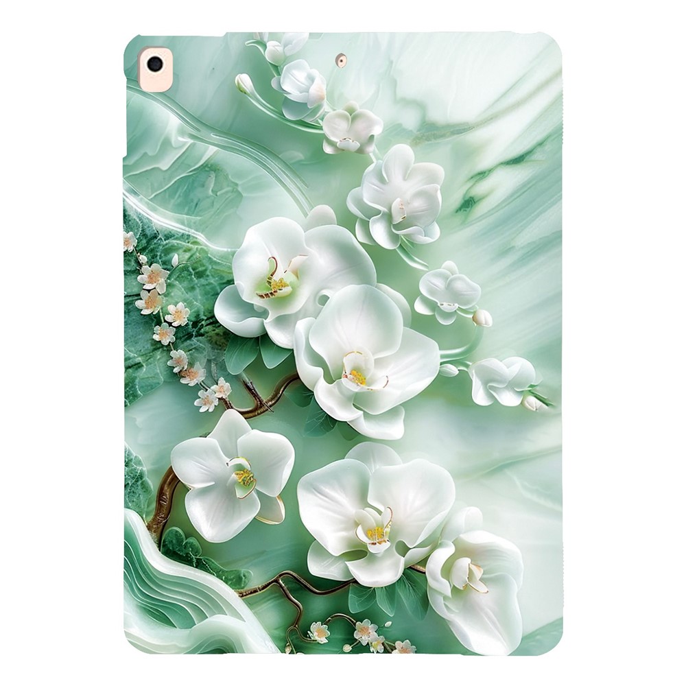 Tablet Case For iPad 10.2 (2021)  /  (2020)  /  (2019)  /  Air 10.5 inch (2019) Pattern Printing Slim Soft TPU Cover - Jade Flower