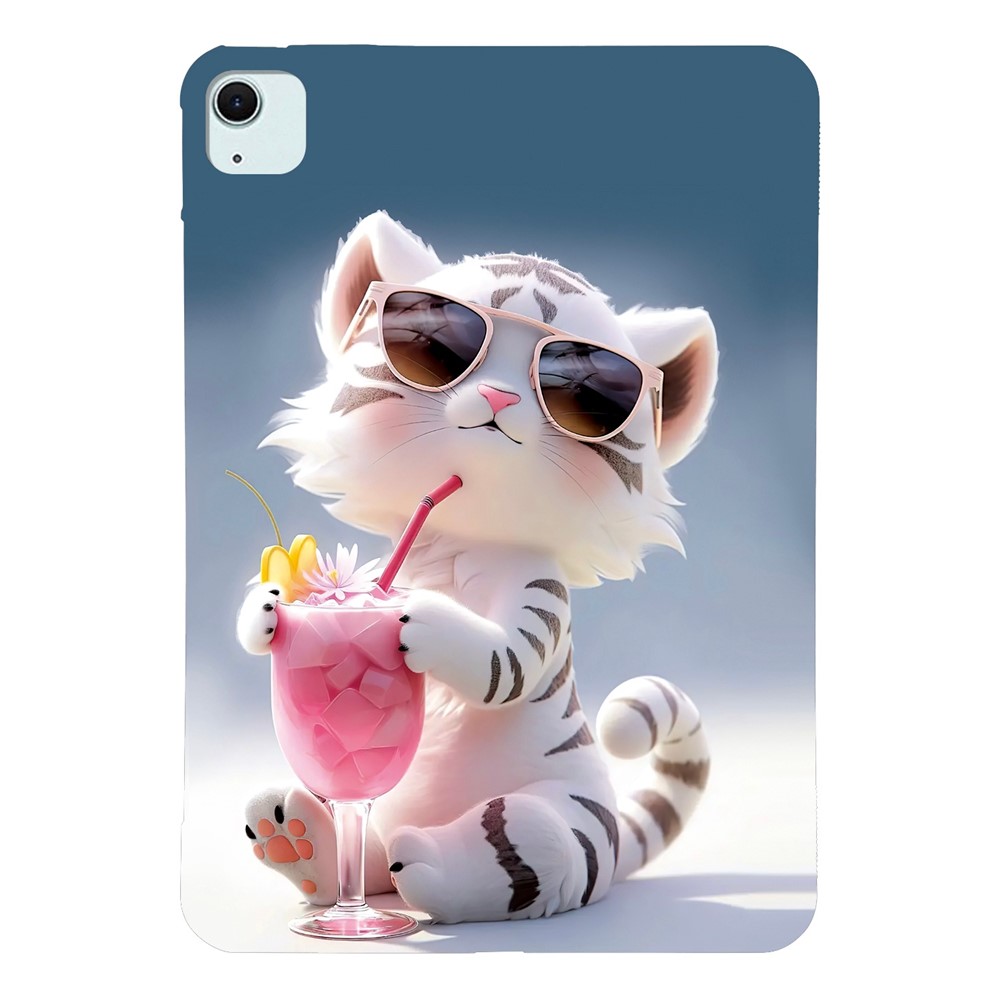 Tablet Case For iPad Air 11 (2025) / (2024) / Air (2022) / (2020) Pattern Printing Slim Soft TPU Cover - Cartoon Tiger