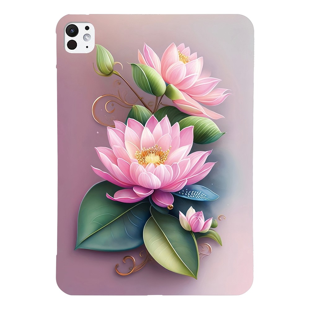 For iPad Pro 11 (2025) / 11 (2024) Case Pattern Printing Slim Soft TPU Tablet Cover - Lotus