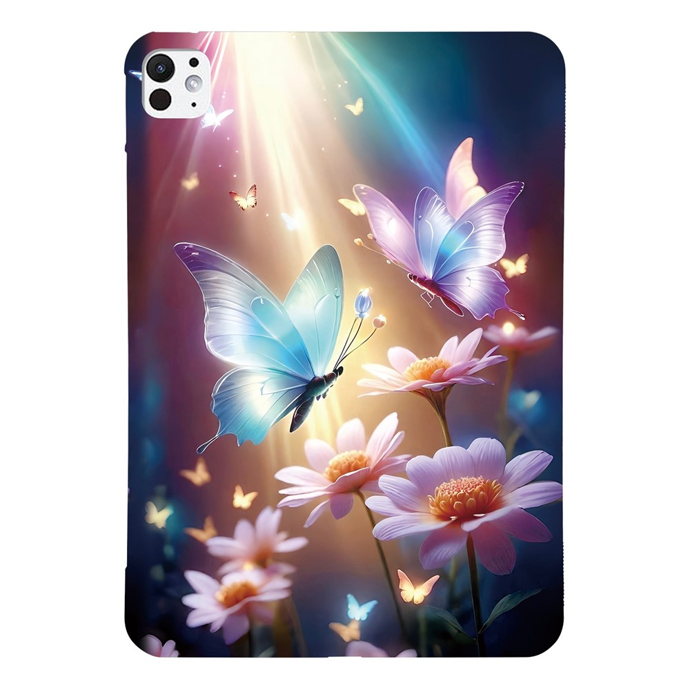 For iPad Pro 11 (2025) / 11 (2024) Case Pattern Printing Slim Soft TPU Tablet Cover - Butterfly Floral