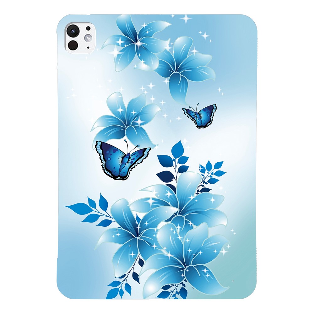 For iPad Pro 11 (2025) / 11 (2024) Case Pattern Printing Slim Soft TPU Tablet Cover - Blue Butterfly