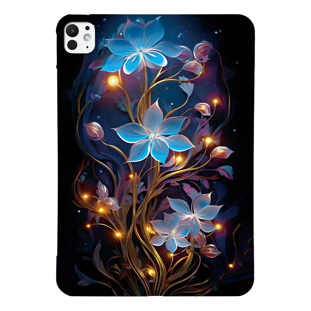 For iPad Pro 11 (2025) / 11 (2024) Case Pattern Printing Slim Soft TPU Tablet Cover - Small Lantern Flower