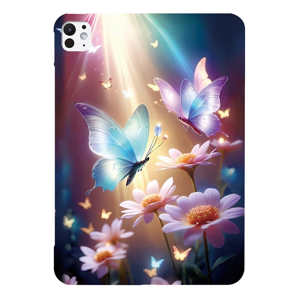For iPad Pro 13 (2025) / 13 (2024) Case Pattern Printing Slim Soft TPU Tablet Cover - Butterfly Floral