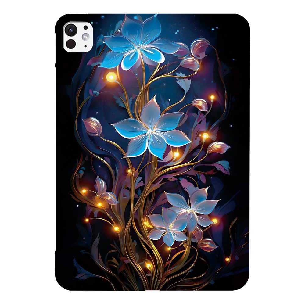 For iPad Pro 13 (2025) / 13 (2024) Case Pattern Printing Slim Soft TPU Tablet Cover - Small Lantern Flower