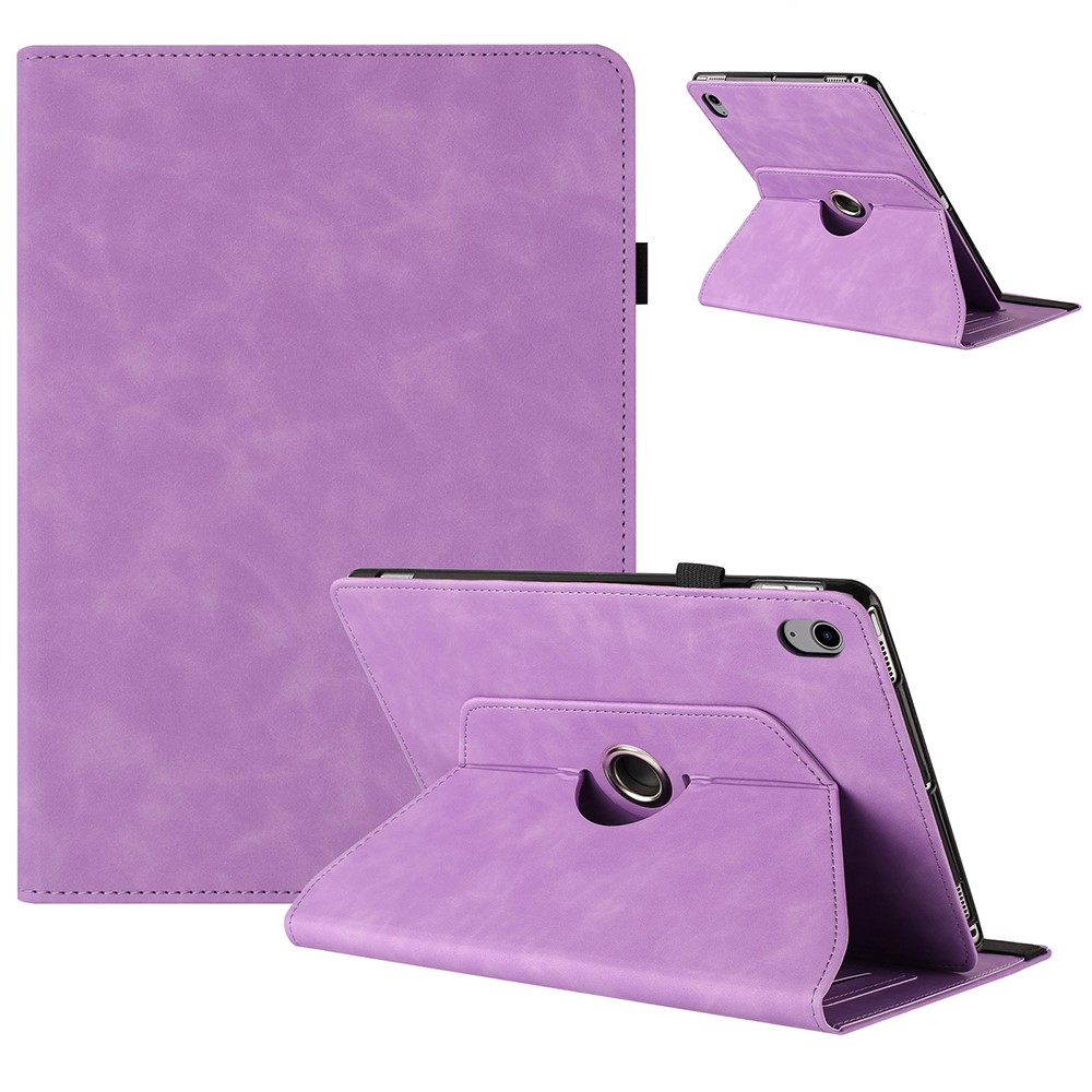 For iPad mini (2024) / (2021) Case Rotating Stand Solid Color PU Leather Tablet Cover - Light Purple