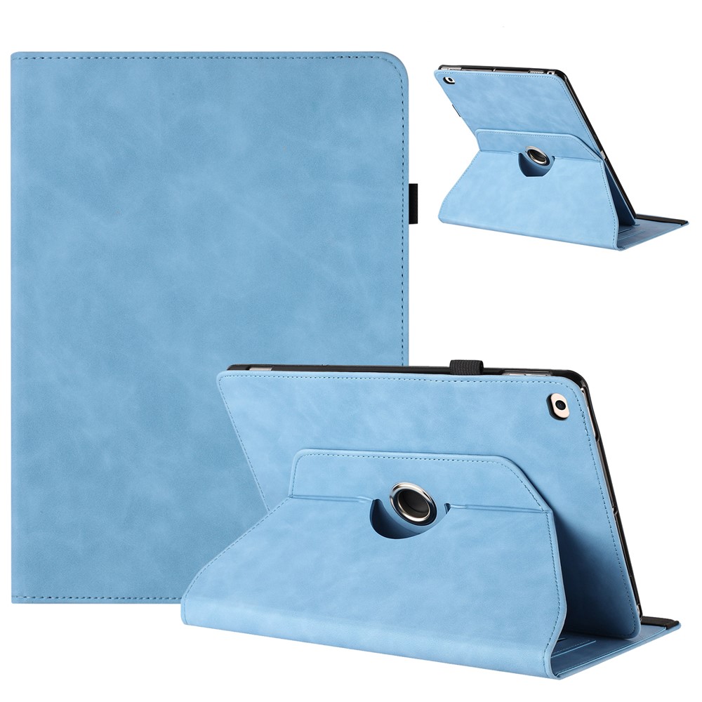 Tablet Case for iPad 9.7-inch (2018) / (2017) / iPad Air 2 / Air (2013) Rotating Stand Solid Color PU Leather Cover - Sky Blue