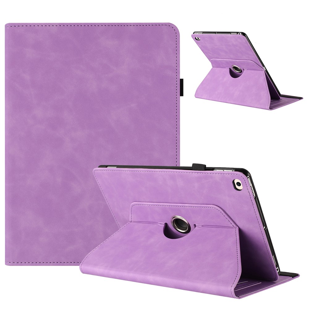 Tablet Case for iPad 9.7-inch (2018) / (2017) / iPad Air 2 / Air (2013) Rotating Stand Solid Color PU Leather Cover - Purple
