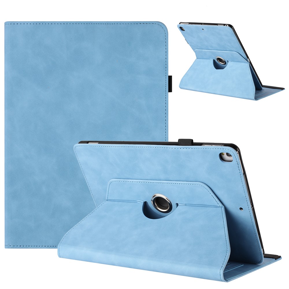 Tablet Case for iPad 10.2 (2020) / (2019) / iPad Air 10.5 inch (2019) / Pro 10.5-inch (2017) Rotating Stand Solid Color PU Leather Cover - Sky Blue