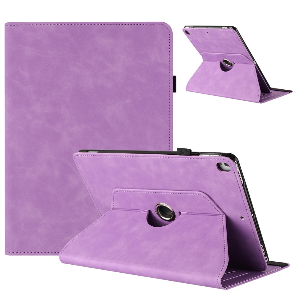 Tablet Case for iPad 10.2 (2020) / (2019) / iPad Air 10.5 inch (2019) / Pro 10.5-inch (2017) Rotating Stand Solid Color PU Leather Cover - Purple