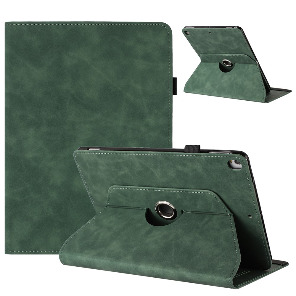 Tablet Case for iPad 10.2 (2020) / (2019) / iPad Air 10.5 inch (2019) / Pro 10.5-inch (2017) Rotating Stand Solid Color PU Leather Cover - Green