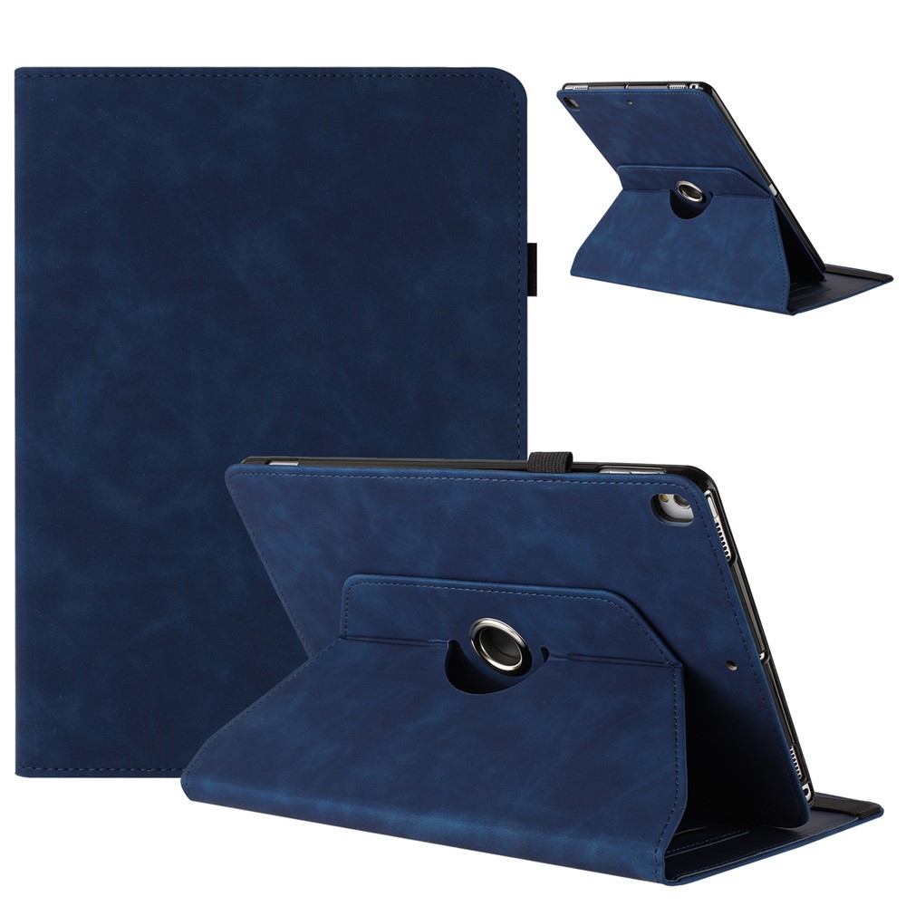 Tablet Case for iPad 10.2 (2020) / (2019) / iPad Air 10.5 inch (2019) / Pro 10.5-inch (2017) Rotating Stand Solid Color PU Leather Cover - Blue