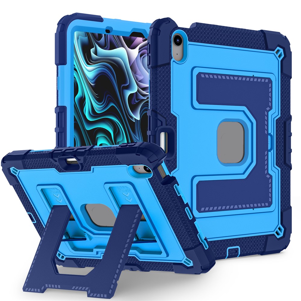 Tablet Case with Kickstand for iPad Air 11 (2025) / (2024) / Air (2022) / (2020) Anti Drop PC + Silicone Cover - Navy Blue+Blue