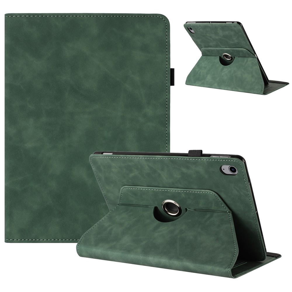 Tablet Case For iPad Air 11 (2025) / (2024) / Air (2022) / (2020) Rotating Stand Solid Color PU Leather Cover - Green