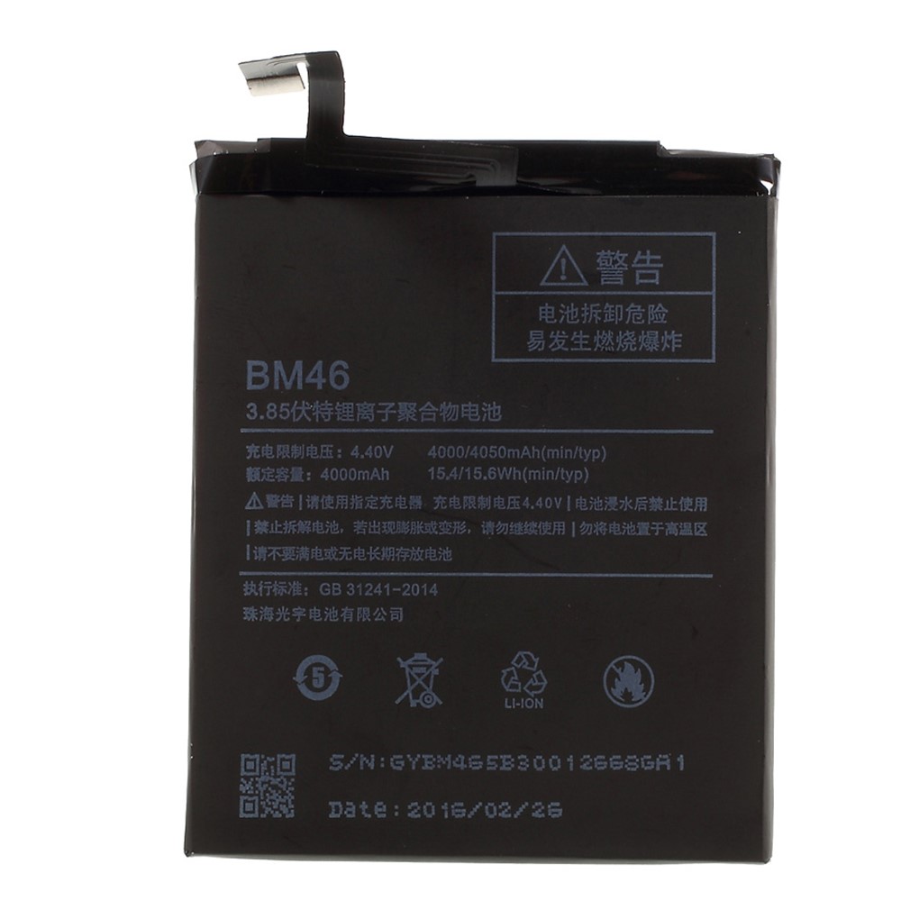 For Xiaomi Redmi Note 3 / Note 3 Pro SE 3.85V 4000mAh Li-ion Polymer Battery Part (Encode: BM46) (without Logo)-1