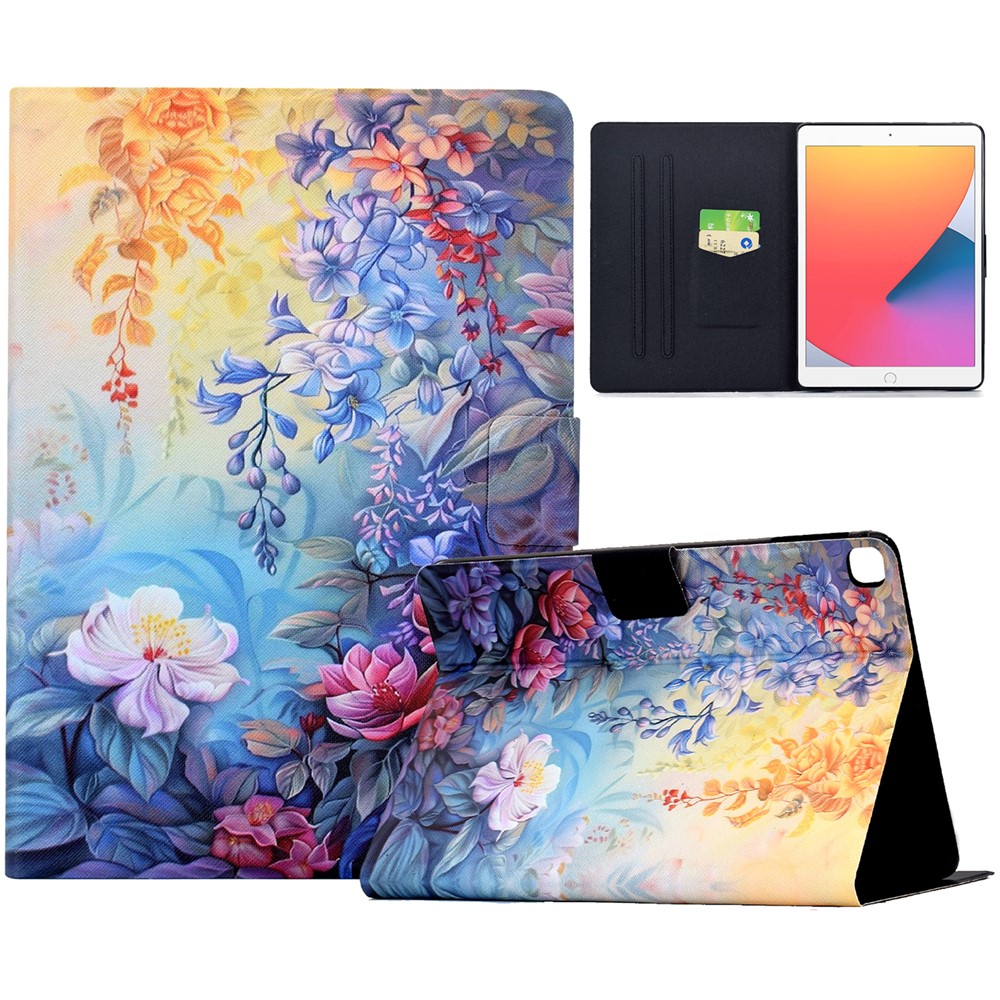Leather Case for iPad 10.2 (2020) / (2019) / iPad Air 10.5 inch (2019) Pattern Paint Card Slots Stand Tablet Cover Auto Sleep / Wake - Blossom