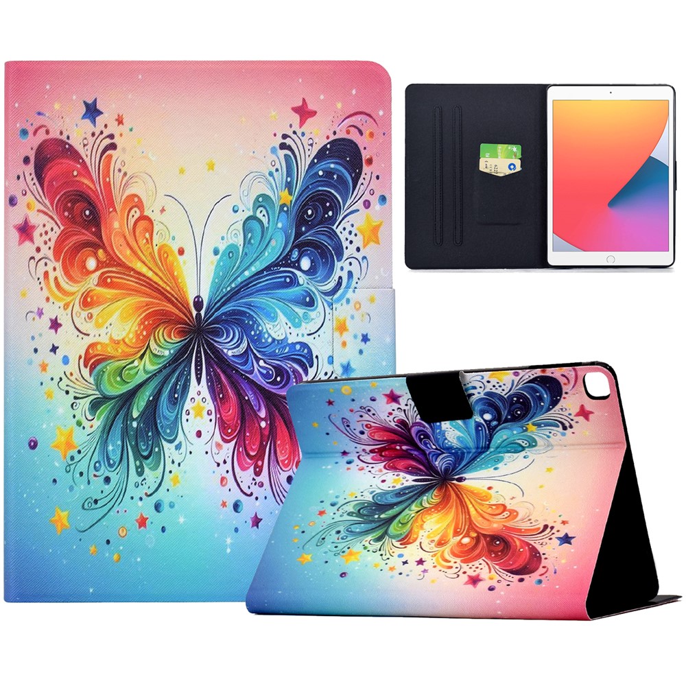 Leather Case for iPad 10.2 (2020) / (2019) / iPad Air 10.5 inch (2019) Pattern Paint Card Slots Stand Tablet Cover Auto Sleep / Wake - Colorful Butterfly