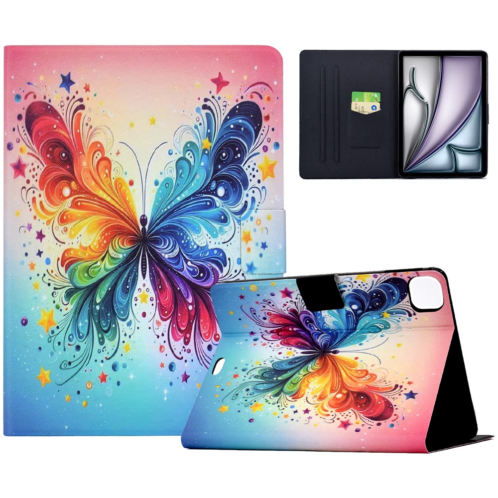 Leather Case for iPad Air 11(2025) / (2024) / iPad Air (2022) / (2020) / iPad Pro 11 (2022) / (2021) / (2020) / (2018) Pattern Paint Cover Auto Sleep / Wake - Colorful Butterfly