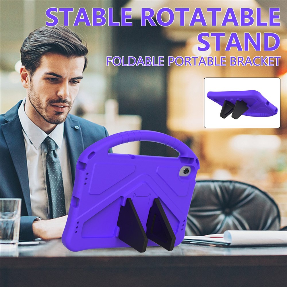 For Lenovo Tab M10 Plus (Gen 3) Anti-scratch EVA Tablet Case with Kickstand Design and Handle - Purple-2