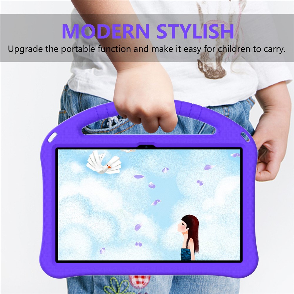 For Lenovo Tab M10 Plus (Gen 3) Anti-scratch EVA Tablet Case with Kickstand Design and Handle - Purple-6