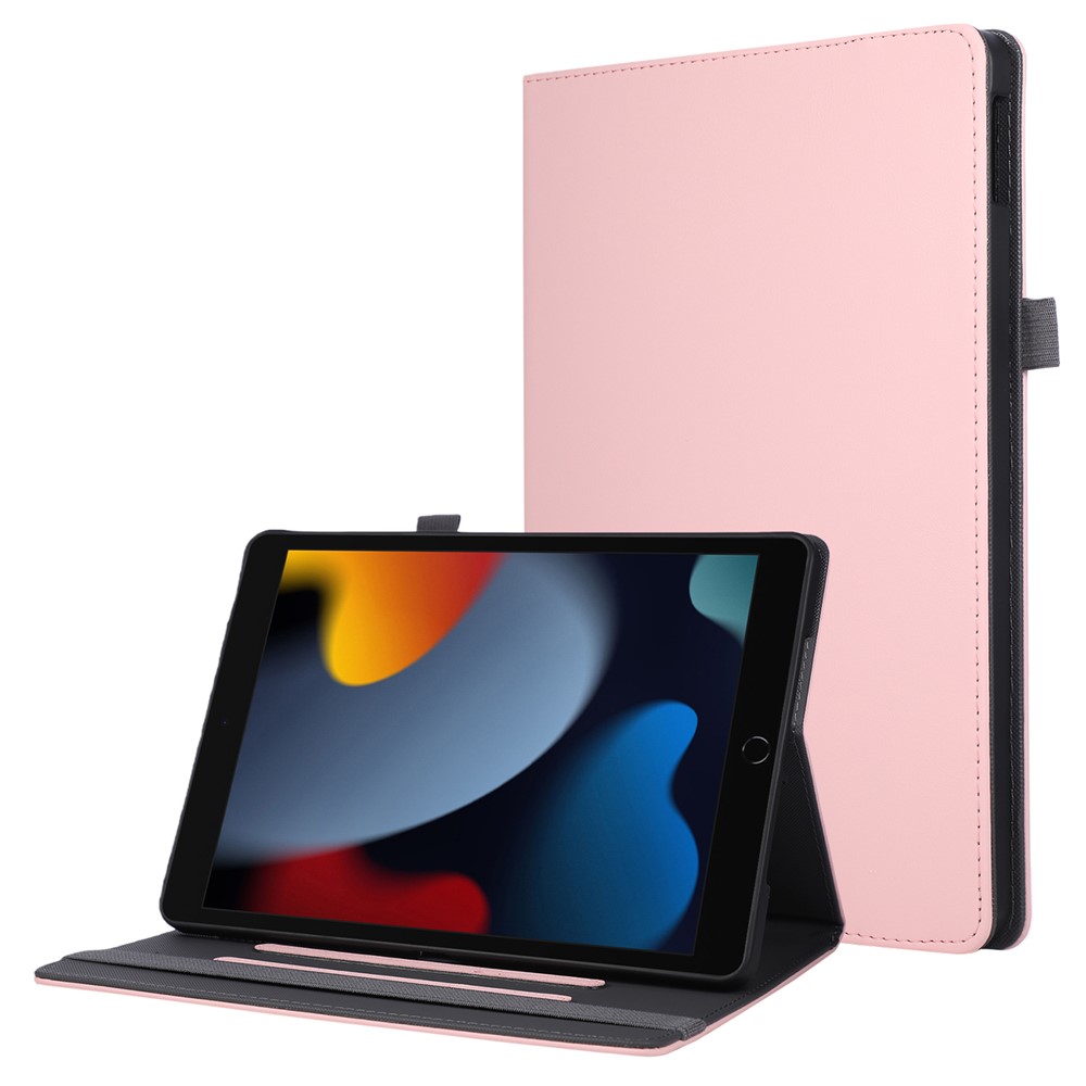 Tablet Case For iPad 10.2 (2021)  /  (2020)  /  (2019)  /  Air 10.5 inch (2019) Foldable Stand Leather Cover with Handheld Wristband - Pink