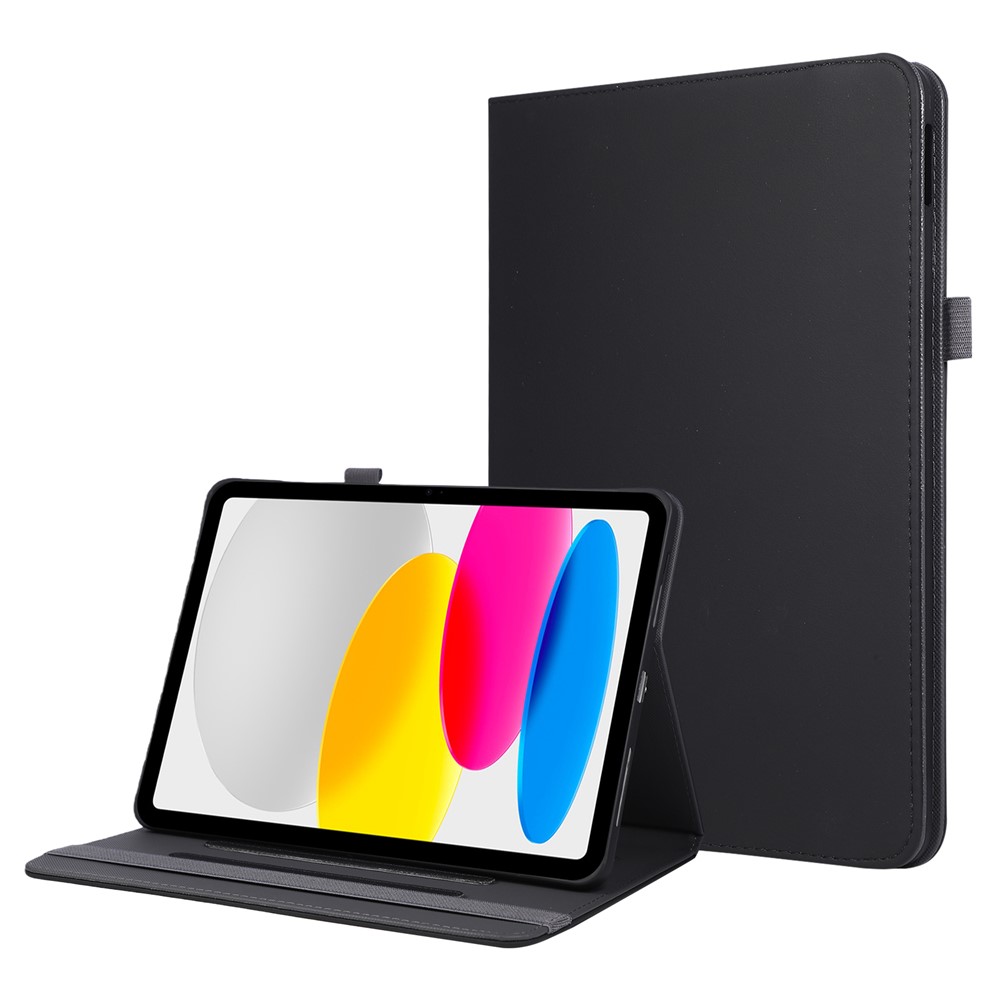Tablet Case For iPad Air 11 (2025)  /  (2024)  /  Air (2022)  /  (2020)  /  Pro 11 (2022)  /  (2020)  /  (2018) Leather Cover with Handheld Wristband - Black