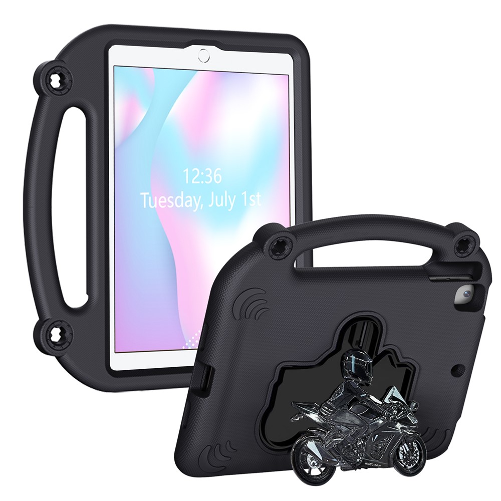EVA Case For iPad 10.2 (2021)  /  (2020)  /  (2019)  /  Air 10.5 inch (2019) Motorcycle Kickstand Shockproof Tablet Cover with Handle - Black