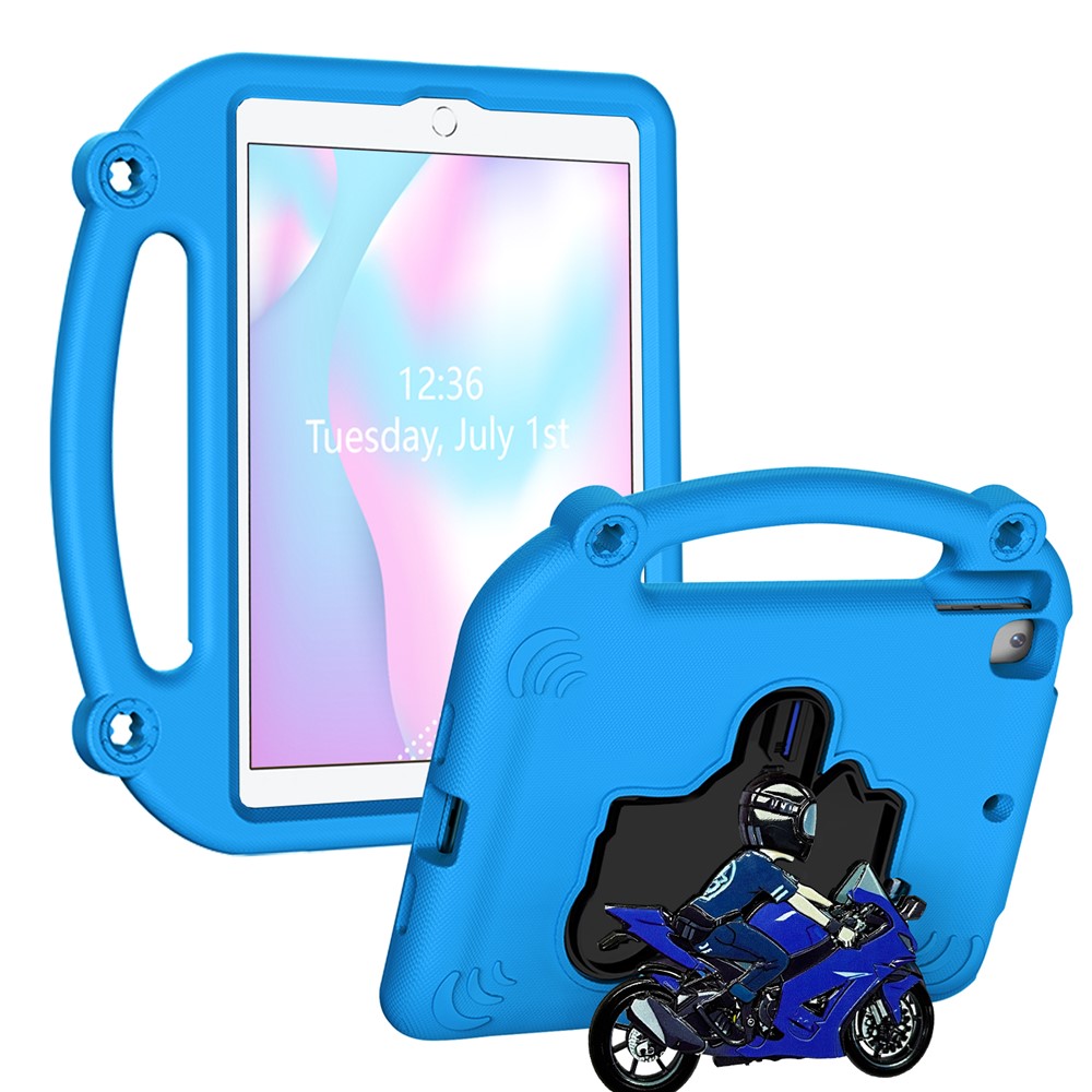 EVA Case For iPad 10.2 (2021)  /  (2020)  /  (2019)  /  Air 10.5 inch (2019) Motorcycle Kickstand Shockproof Tablet Cover with Handle - Blue