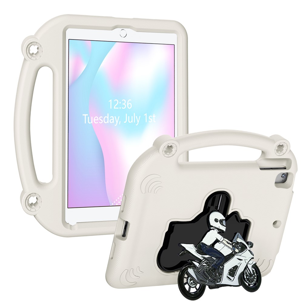 EVA Case For iPad 9.7-inch (2018)  /  (2017)  /  Air 2  /  Air (2013) Motorcycle Kickstand Shockproof Tablet Cover with Handle - Beige
