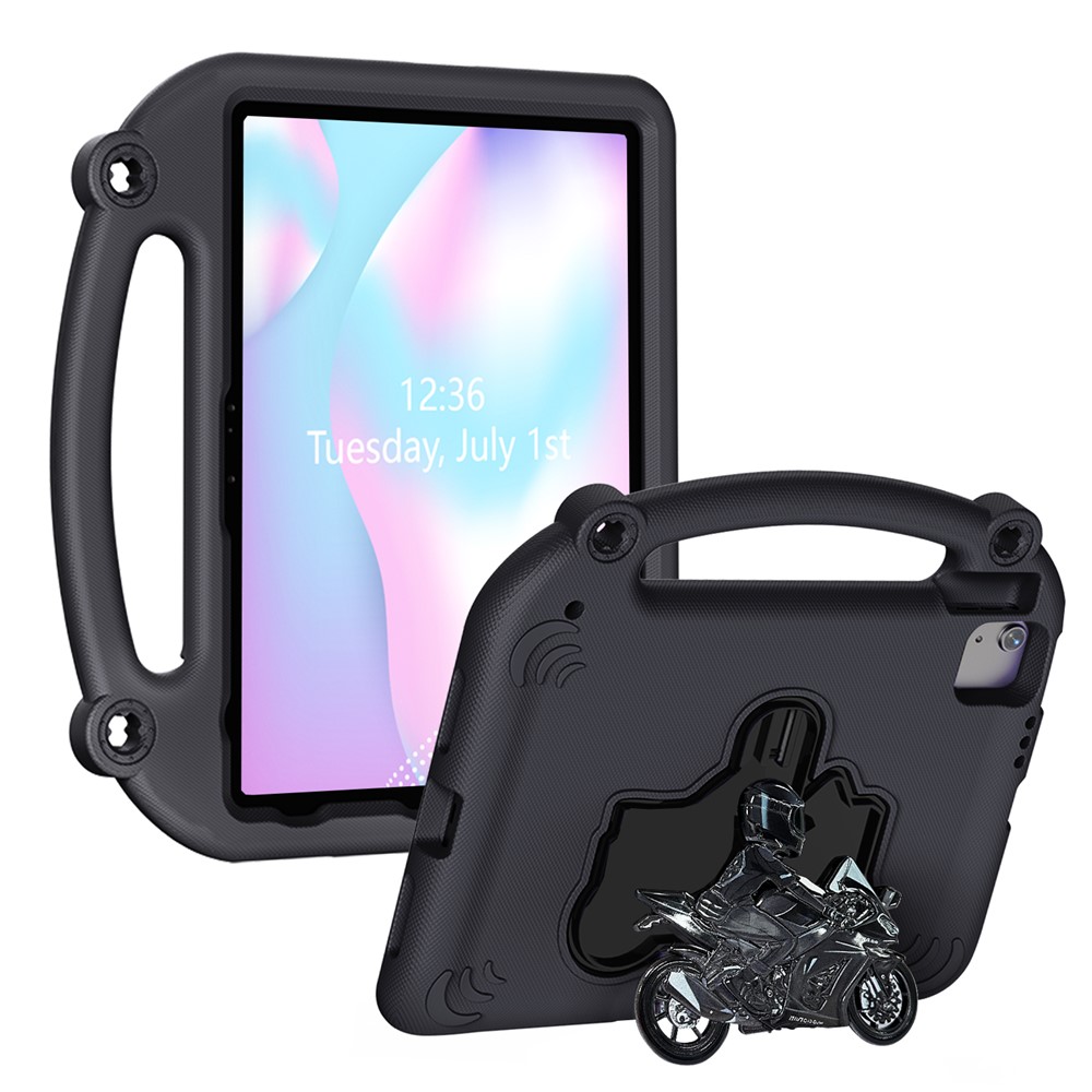 Motorcycle Kickstand EVA Case with Handle For iPad (2025)  /  10.9 (2022)  /  Air 11 (2025)  /  (2024)  /  Air (2022)  /  (2020)  /  Pro 11 (2025)  /  (2024)  /  (2022)  /  (2021)  /  (2020)  /  (2018) - Black