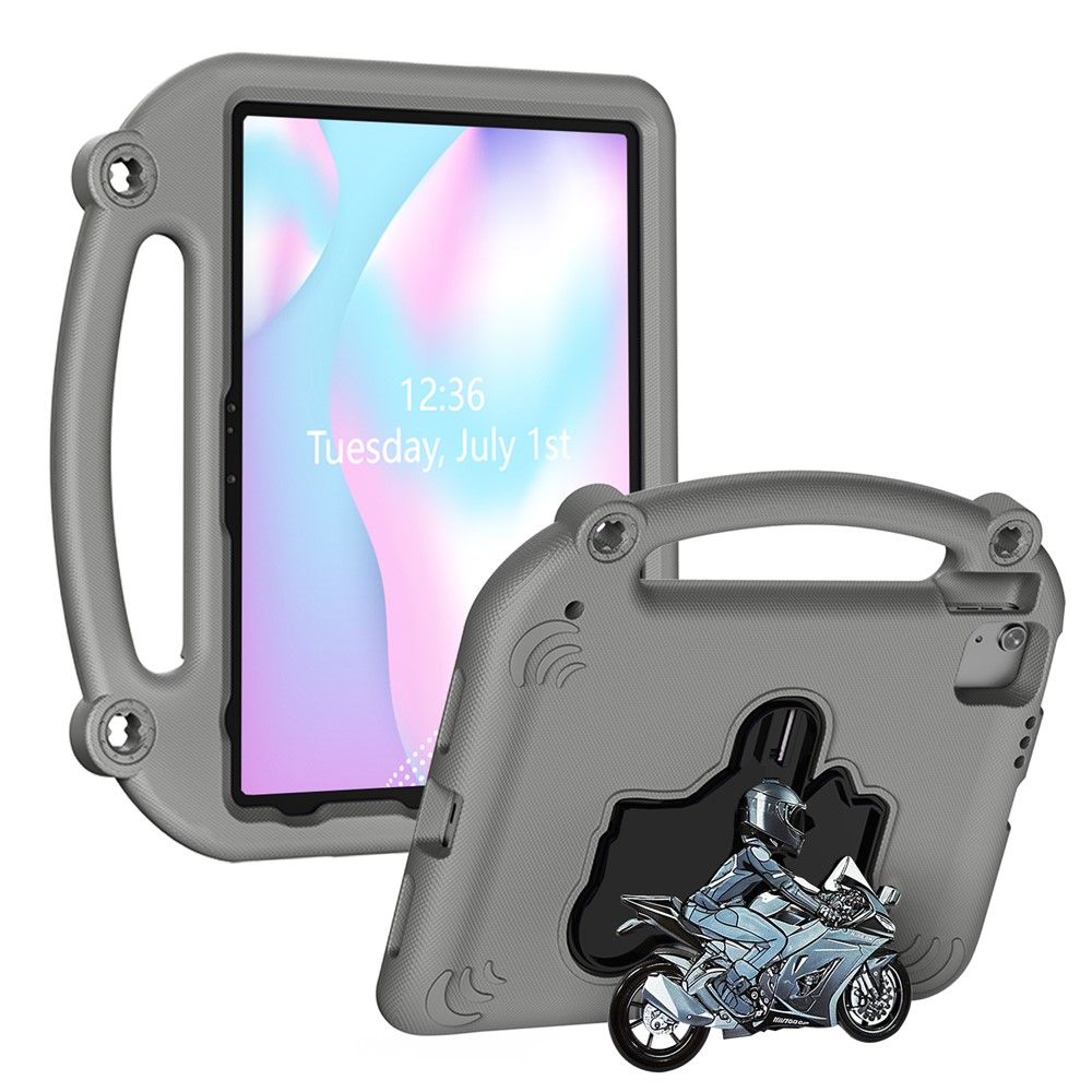 Motorcycle Kickstand EVA Case with Handle For iPad (2025)  /  10.9 (2022)  /  Air 11 (2025)  /  (2024)  /  Air (2022)  /  (2020)  /  Pro 11 (2025)  /  (2024)  /  (2022)  /  (2021)  /  (2020)  /  (2018) - Grey