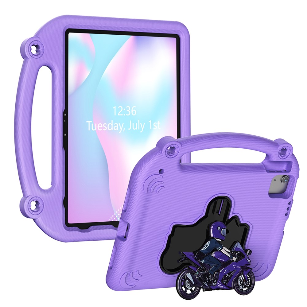 Motorcycle Kickstand EVA Case with Handle For iPad (2025)  /  10.9 (2022)  /  Air 11 (2025)  /  (2024)  /  Air (2022)  /  (2020)  /  Pro 11 (2025)  /  (2024)  /  (2022)  /  (2021)  /  (2020)  /  (2018) - Light Purple