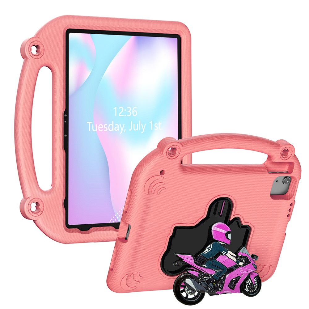 Motorcycle Kickstand EVA Case with Handle For iPad (2025)  /  10.9 (2022)  /  Air 11 (2025)  /  (2024)  /  Air (2022)  /  (2020)  /  Pro 11 (2025)  /  (2024)  /  (2022)  /  (2021)  /  (2020)  /  (2018) - Pink