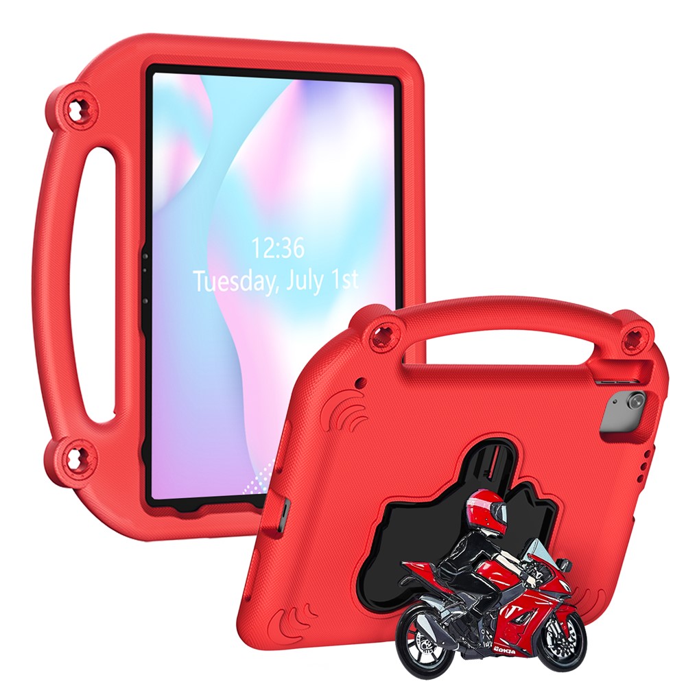 Motorcycle Kickstand EVA Case with Handle For iPad (2025)  /  10.9 (2022)  /  Air 11 (2025)  /  (2024)  /  Air (2022)  /  (2020)  /  Pro 11 (2025)  /  (2024)  /  (2022)  /  (2021)  /  (2020)  /  (2018) - Red