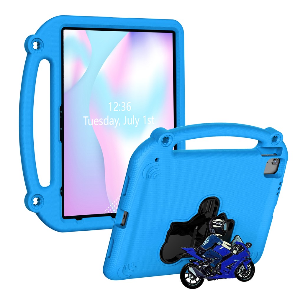 Motorcycle Kickstand EVA Case with Handle For iPad Air 13 (2026) / (2025) / (2024) / Pro 13 (2025) / (2024) / Pro 12.9 (2022) / (2021) / (2020) / (2018) - Blue