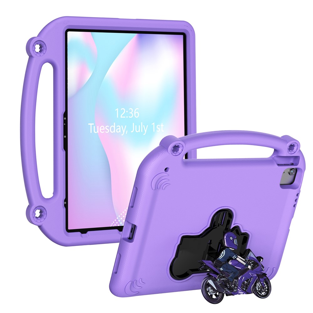 Motorcycle Kickstand EVA Case with Handle For iPad Air 13 (2026) / (2025) / (2024) / Pro 13 (2025) / (2024) / Pro 12.9 (2022) / (2021) / (2020) / (2018) - Light Purple