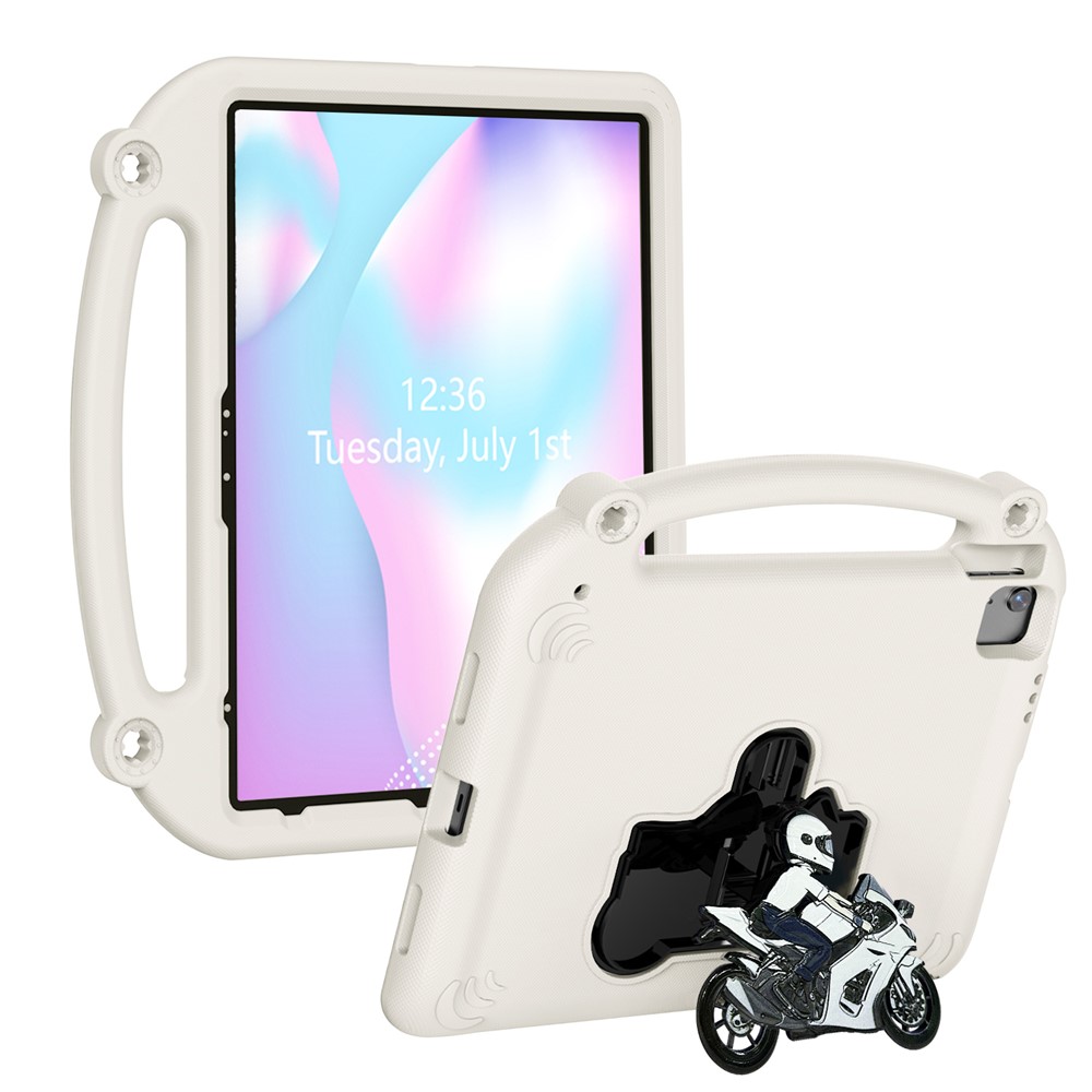 Motorcycle Kickstand EVA Case with Handle For iPad Air 13 (2026) / (2025) / (2024) / Pro 13 (2025) / (2024) / Pro 12.9 (2022) / (2021) / (2020) / (2018) - Beige