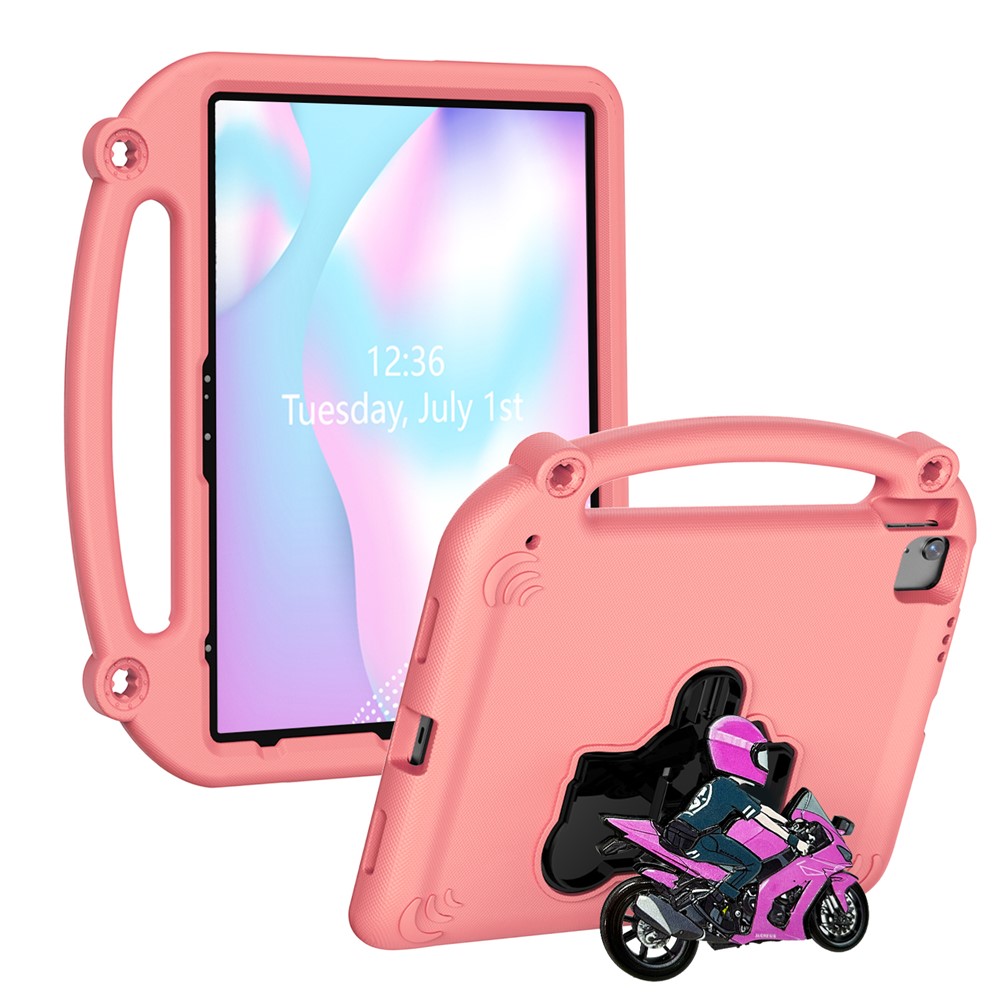 Motorcycle Kickstand EVA Case with Handle For iPad Air 13 (2026) / (2025) / (2024) / Pro 13 (2025) / (2024) / Pro 12.9 (2022) / (2021) / (2020) / (2018) - Pink