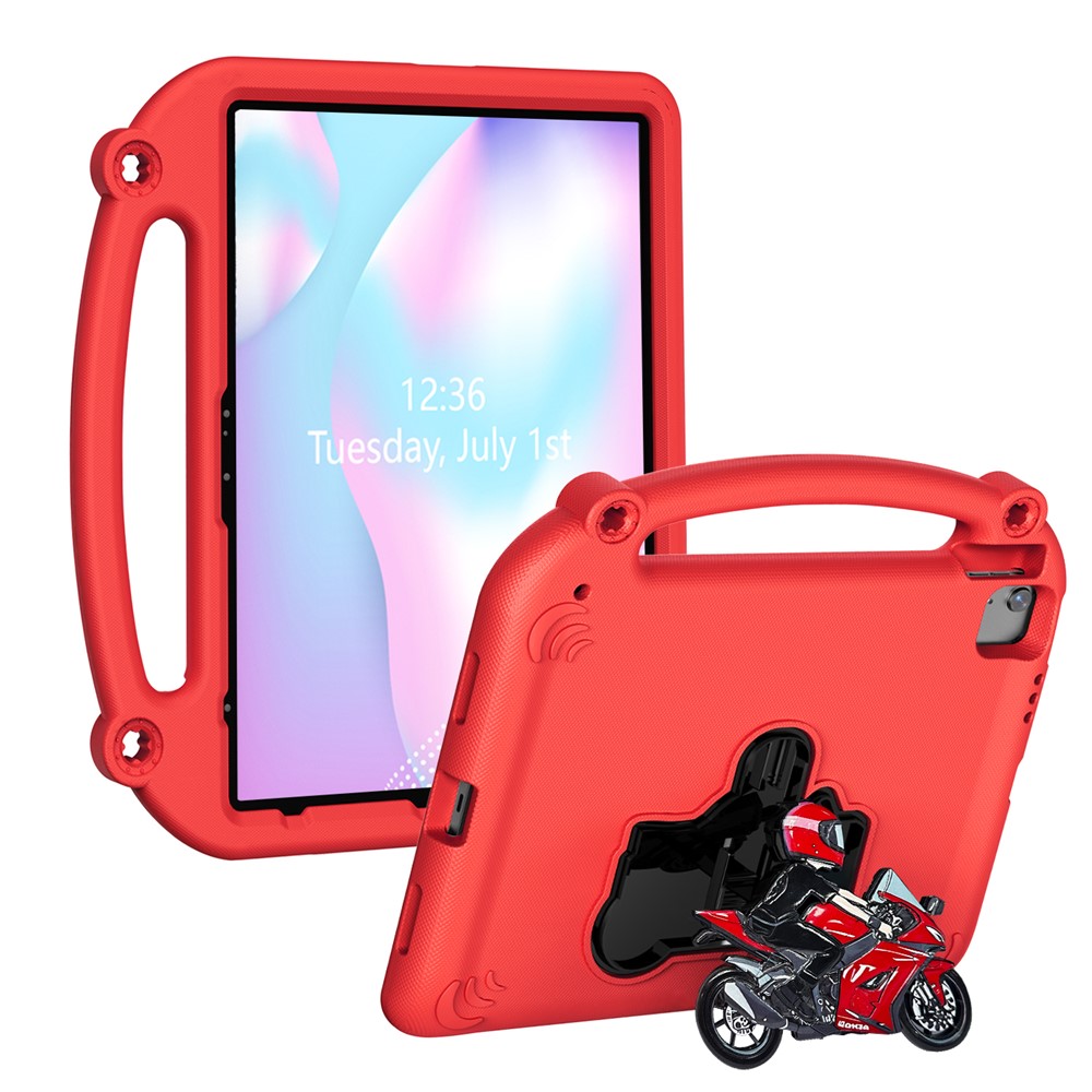 Motorcycle Kickstand EVA Case with Handle For iPad Pro 13 (2025)  /  (2024)  /  Pro 12.9 (2022)  /  (2021)  /  (2020)  /  (2018)  /  Air 13 (2025)  /  (2024) - Red