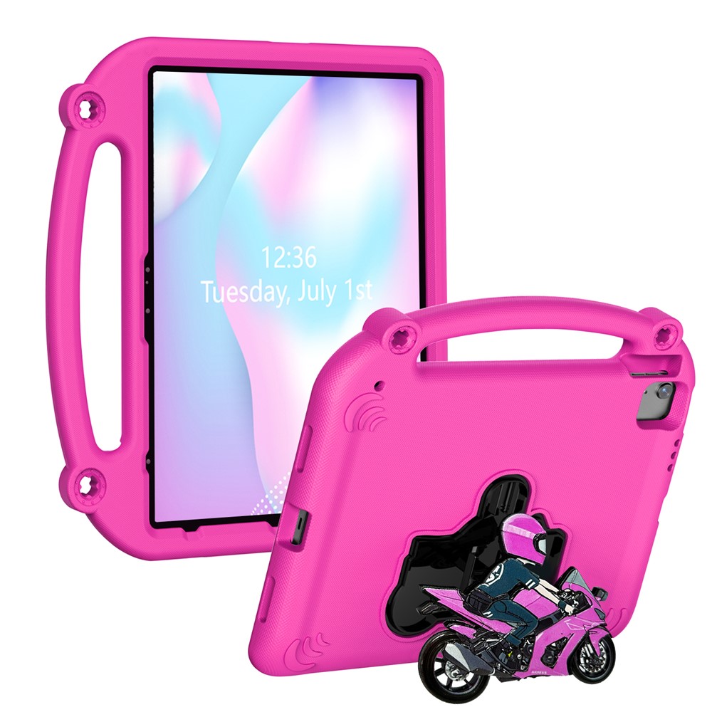 Motorcycle Kickstand EVA Case with Handle For iPad Air 13 (2026) / (2025) / (2024) / Pro 13 (2025) / (2024) / Pro 12.9 (2022) / (2021) / (2020) / (2018) - Rose