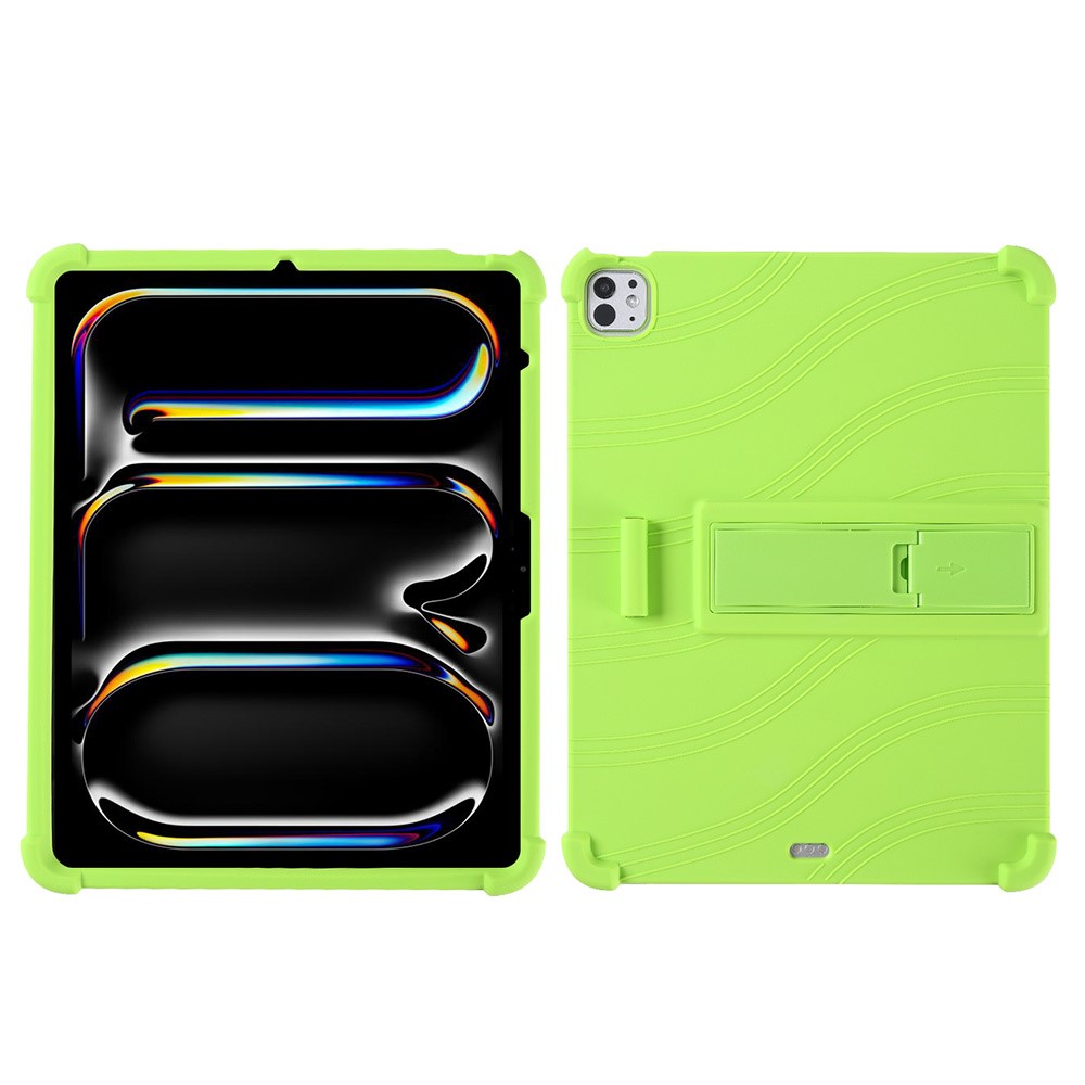 For iPad Pro 13 (2025) Case Adjustable Kickstand Silicone Tablet Protective Cover - Green