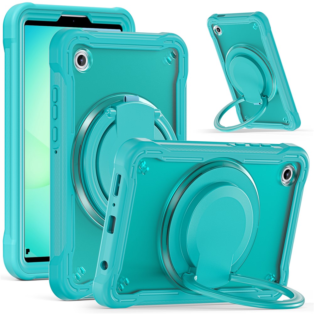 For Samsung Galaxy Tab A11 Case Rotary Kickstand PC + TPU + Silicone Tablet Cover - Baby Blue