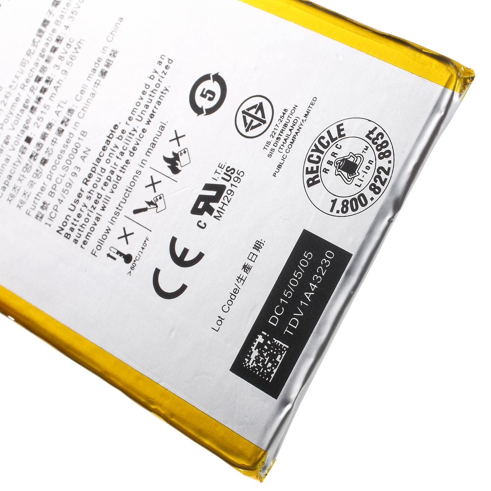 Für Blackberry Q20 3.80V 2515mah Li-ion Polymer Battery Assembly-teil (code: BPCLS00001B) (ohne Logo)