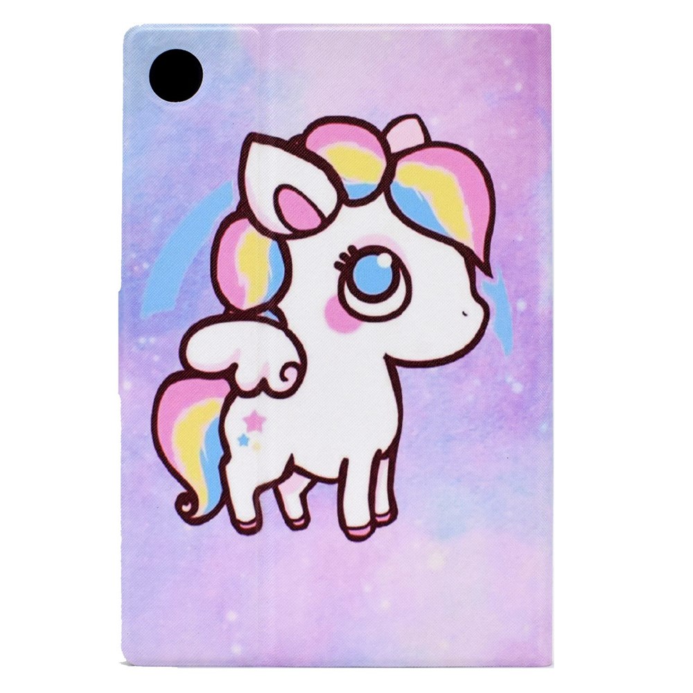 For Samsung Galaxy Tab A8 10.5 (2021) SM-X200 / X205 Dual-sided Magnetic Pattern Printing Cover Anti-drop PU Leather Stand Stitching Case with Card Slots - Colorful Horse-10