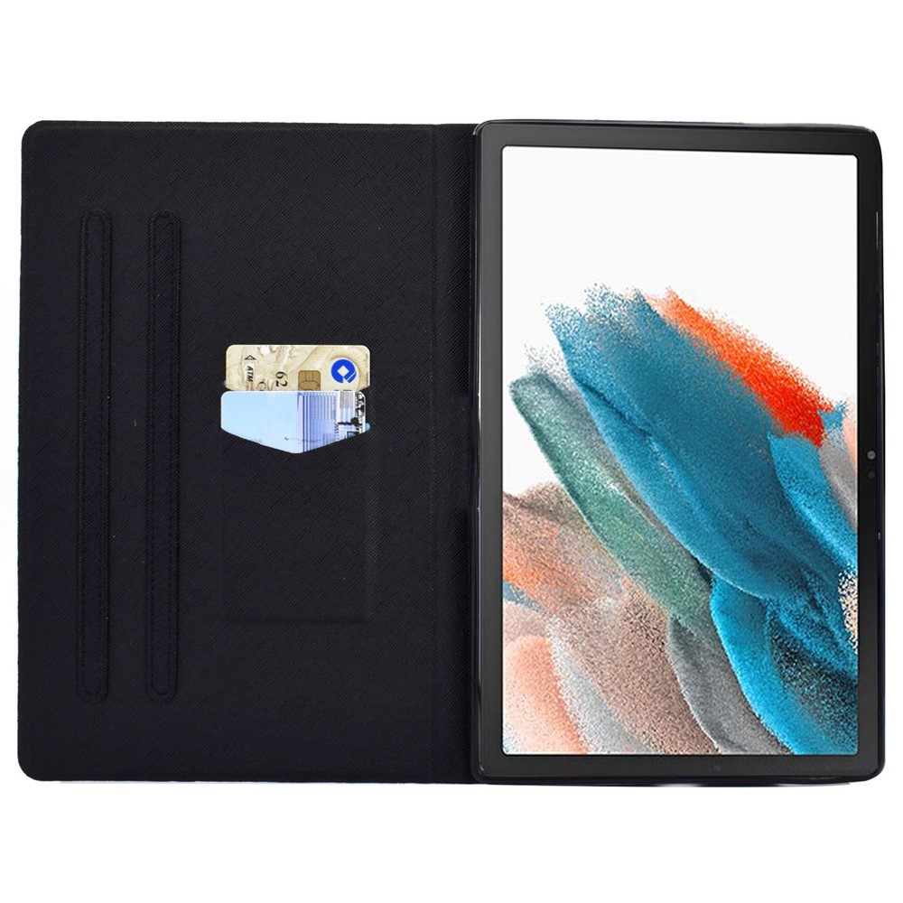 For Samsung Galaxy Tab A8 10.5 (2021) SM-X200 / X205 Dual-sided Magnetic Pattern Printing Cover Anti-drop PU Leather Stand Stitching Case with Card Slots - Colorful Horse-2